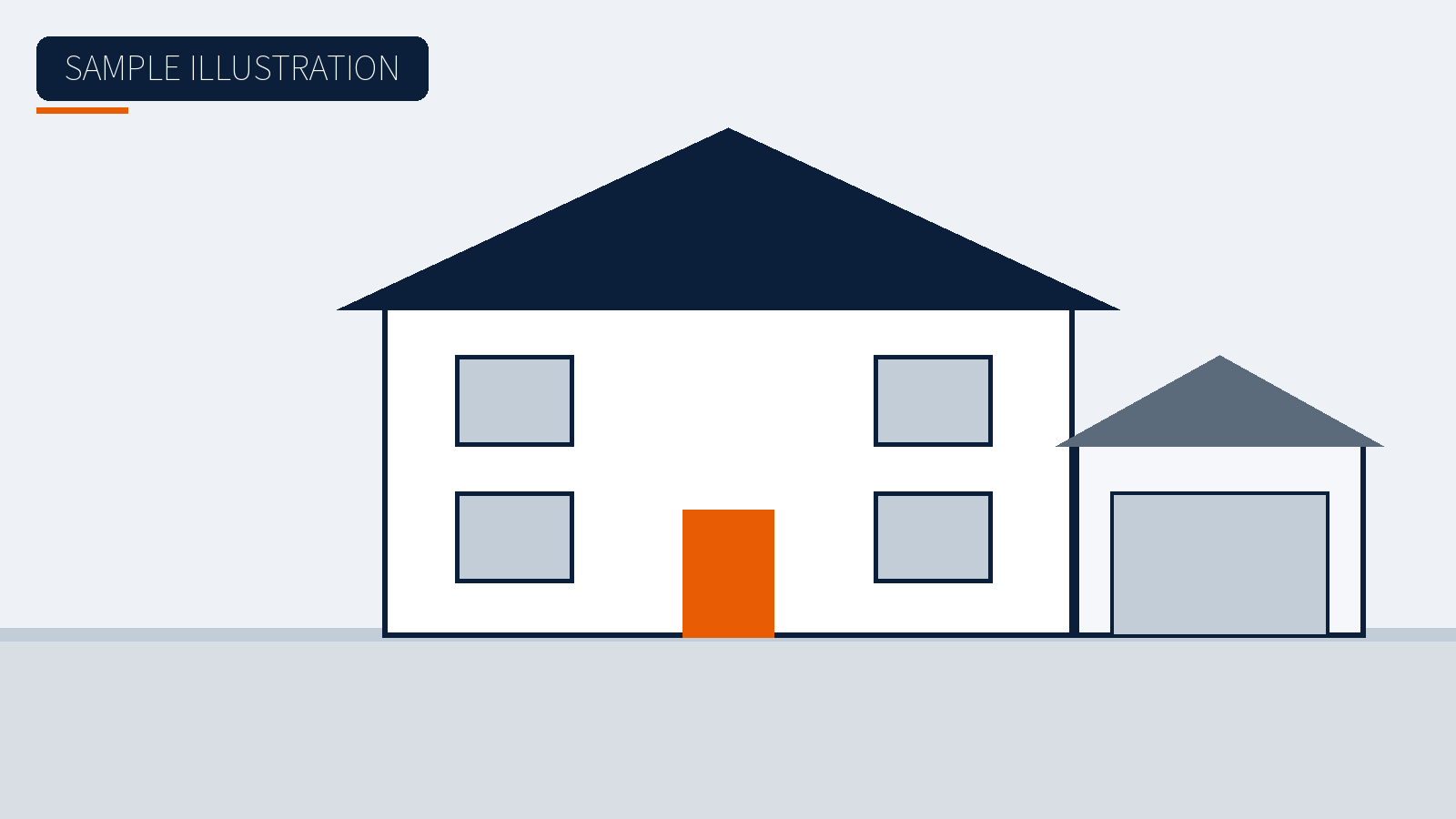 Sample illustration: fictional front elevation of 77 Copper Kettle Court