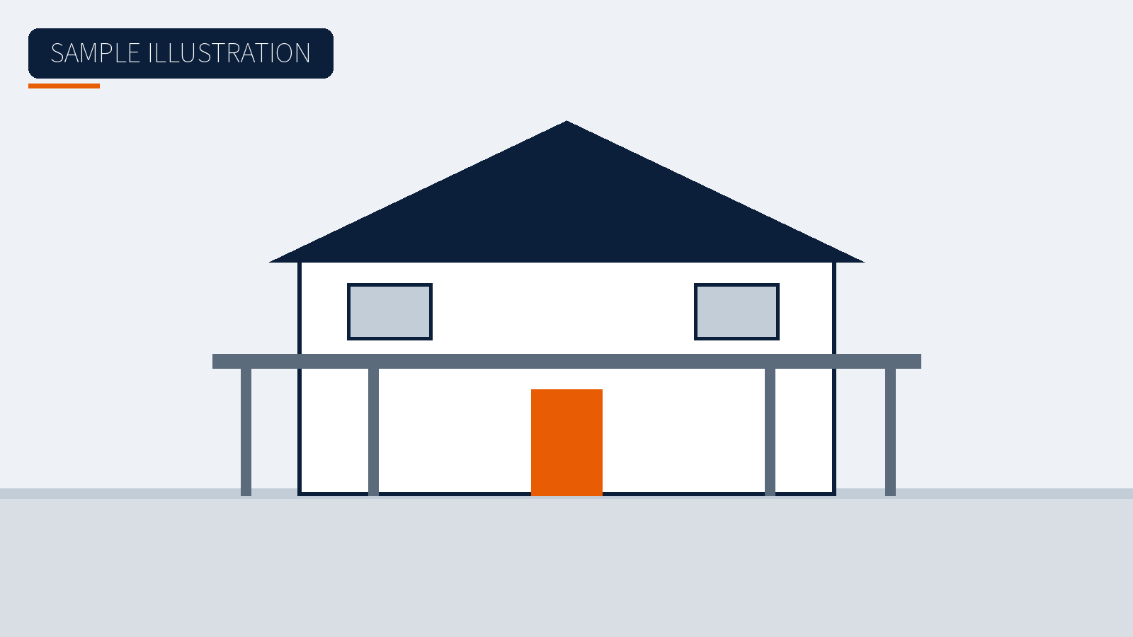 Sample illustration: fictional front elevation of 214 Juniper Bend Road